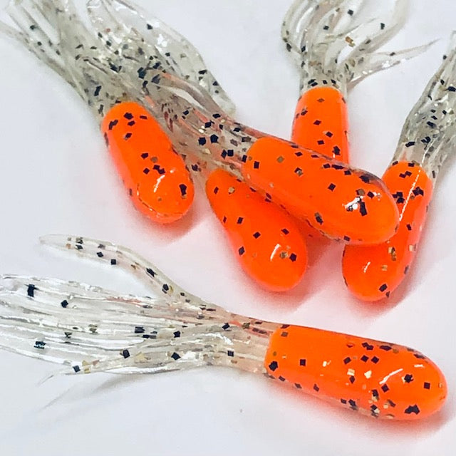 1.5 RED CORE Crappie Tube 100 Pack, Pick Color, Blood Squirt Fishing Lures  USA 