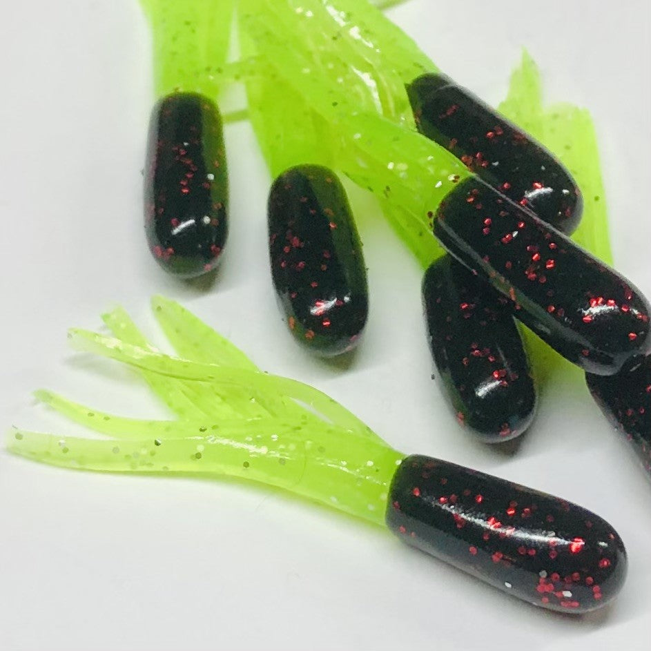 Black Neon/Chartreuse Sparkle – The Crappie Tube Store™