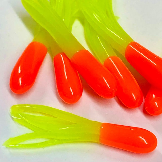 Big Bite Crappie Tubes 1.5 10ct Red-Yellow-Chartreuse